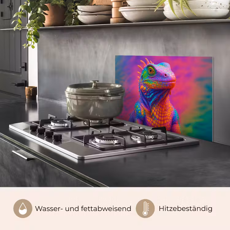 Kameleon - Dieren - Neon - Kleur keuken achterwand spatscherm klein -usp_DE