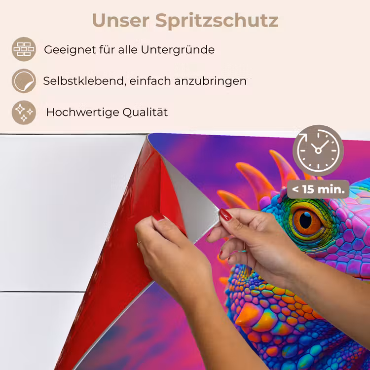 Kameleon - Dieren - Neon - Kleur keuken achterwand spatscherm klein -spatscherm_DE