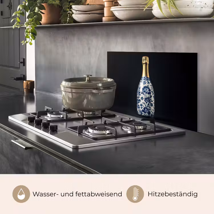 Champagne - Bloemen - Goud - Chique keuken achterwand spatscherm klein -usp_DE