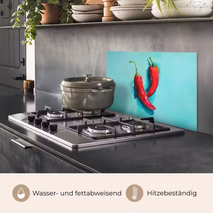 Chilipepers - Geverfd - Rood keuken achterwand spatscherm klein -usp_DE