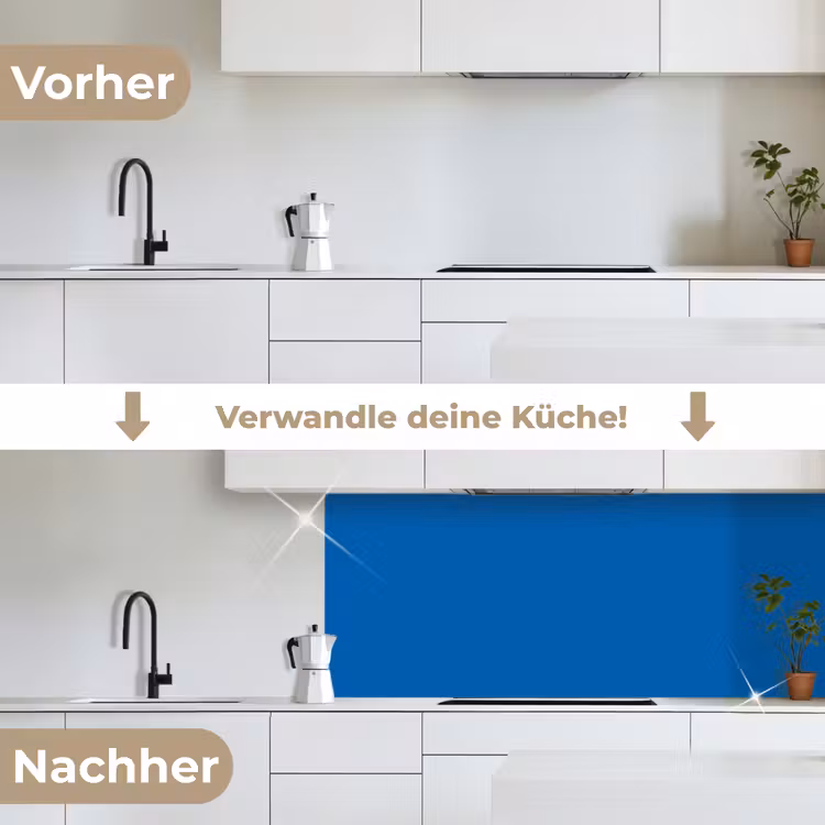 Classic - Azure - Blauw keuken achterwand 2 middel 871 -voor-na_DE