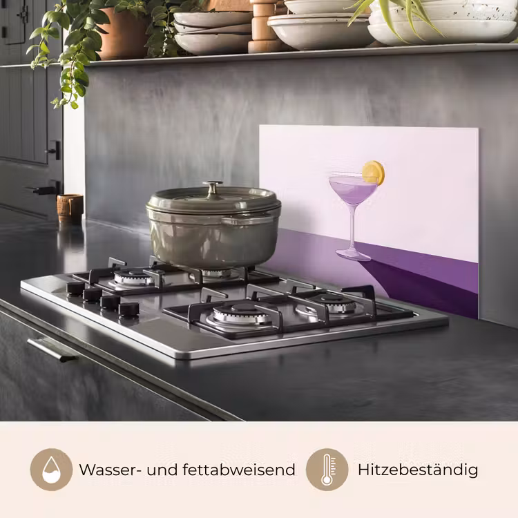 Cocktail - Paars - Minimalistisch - Citroen keuken achterwand spatscherm klein -usp_DE