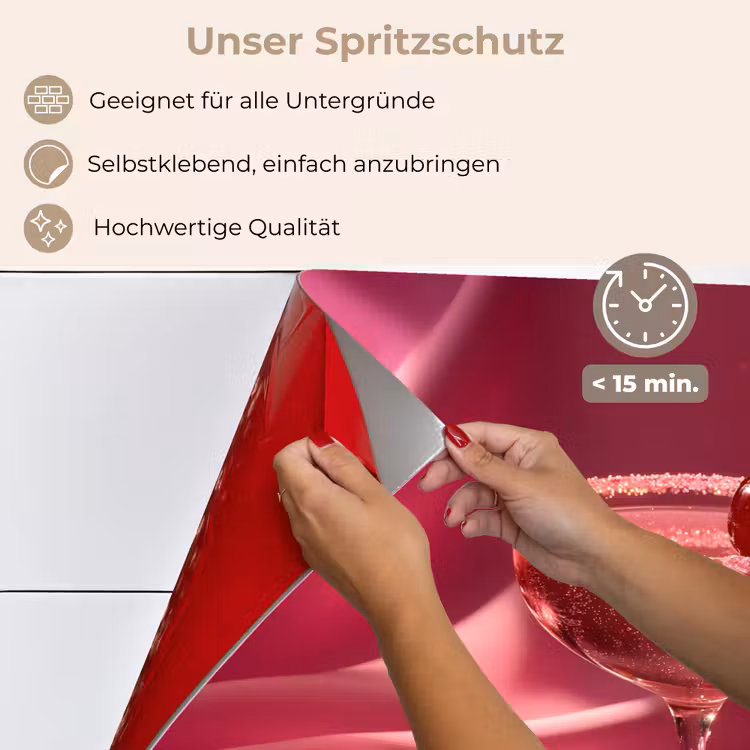 Cocktail - Pink - Luxe keuken achterwand spatscherm klein -spatscherm_DE
