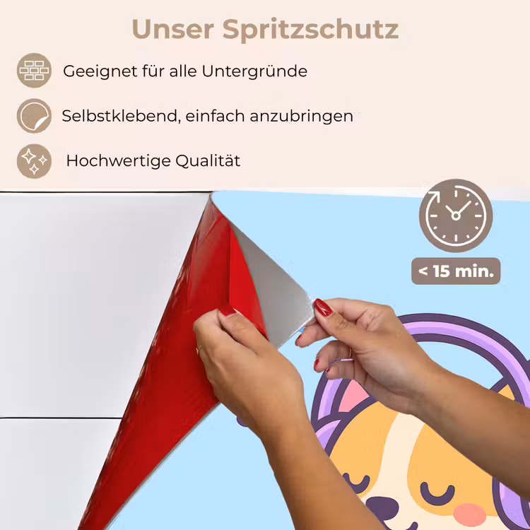 Corgi - Koptelefoon - Blauw - Muzieknoten keuken achterwand spatscherm klein -spatscherm_DE