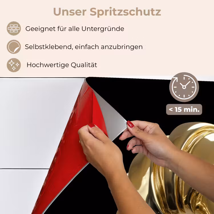 Croissant - Brood - Goud - Zwart keuken achterwand spatscherm klein -spatscherm_DE