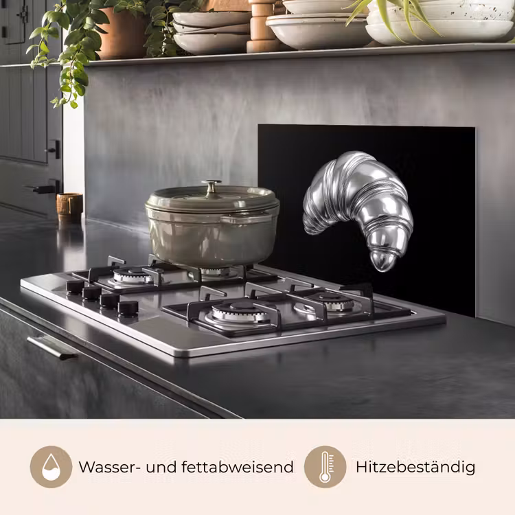 Croissant - Metaal - Zilver keuken achterwand spatscherm klein -usp_DE