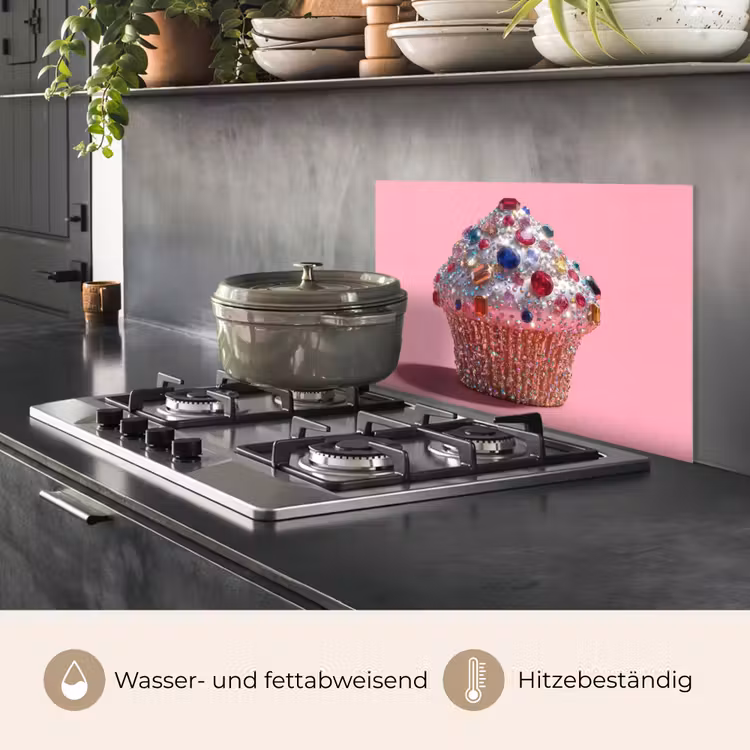 Cupcake - Kleurrijk - Edelstenen keuken achterwand spatscherm klein -usp_DE