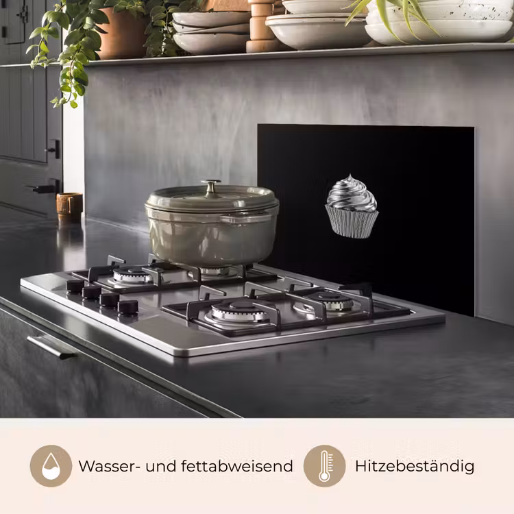 Cupcake - Luxueus - Zilver keuken achterwand spatscherm klein -usp_DE