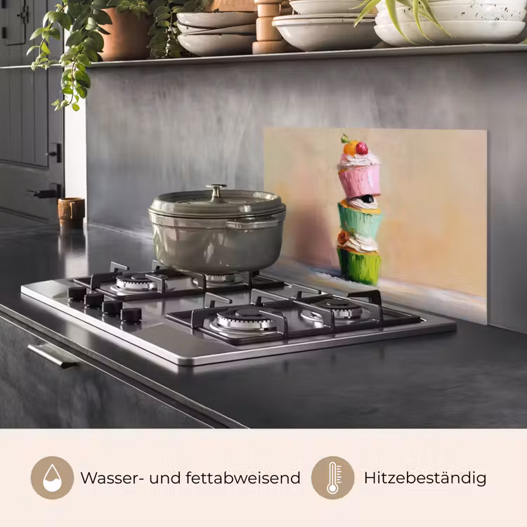 Cupcakes - Gestapeld - Kleurrijk - Fruit keuken achterwand spatscherm klein -usp_DE