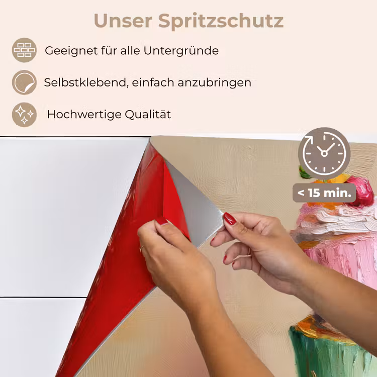 Cupcakes - Gestapeld - Kleurrijk - Fruit keuken achterwand spatscherm klein -spatscherm_DE