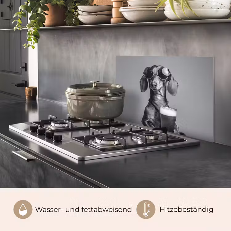 Teckel - Bier - Glas - Bril keuken achterwand spatscherm klein -usp_DE