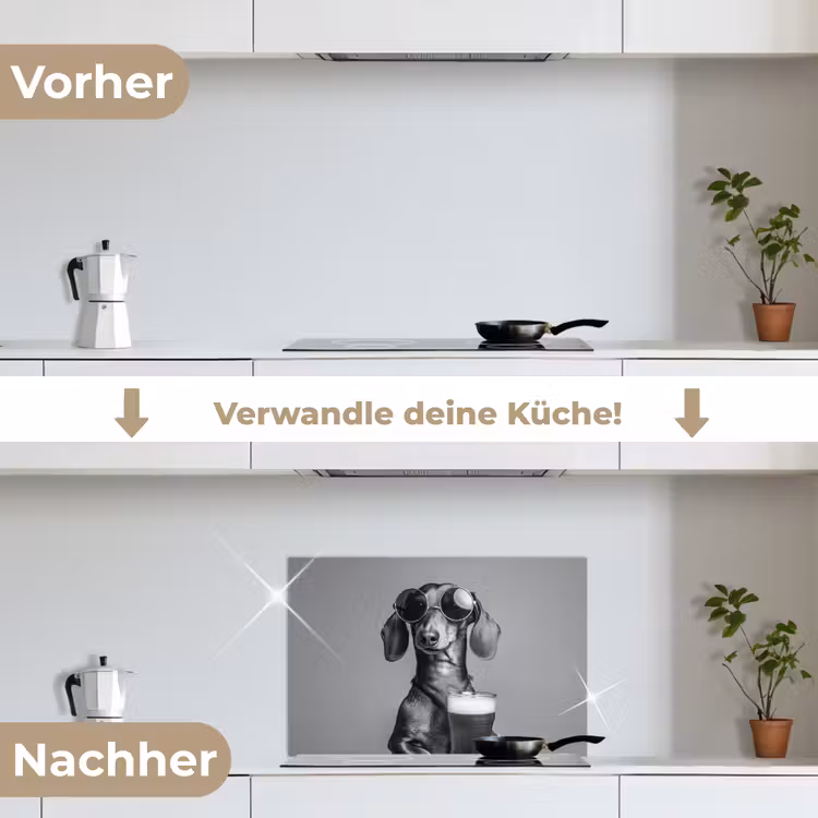 Teckel - Bier - Glas - Bril keuken achterwand spatscherm klein -voor_na_DE