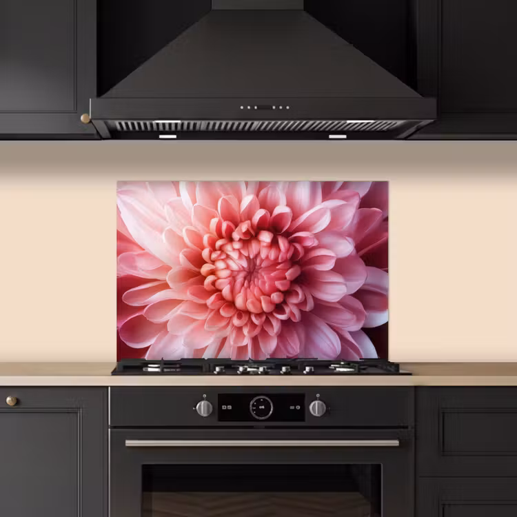 Dahlia - Bloem - Close up - Roze keuken achterwand spatscherm klein -sfeer1