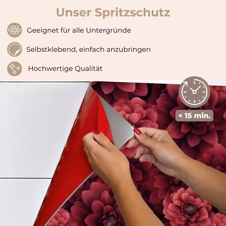 Dahlias - Bloemen - Rood keuken achterwand spatscherm klein 900 -spatscherm_DE