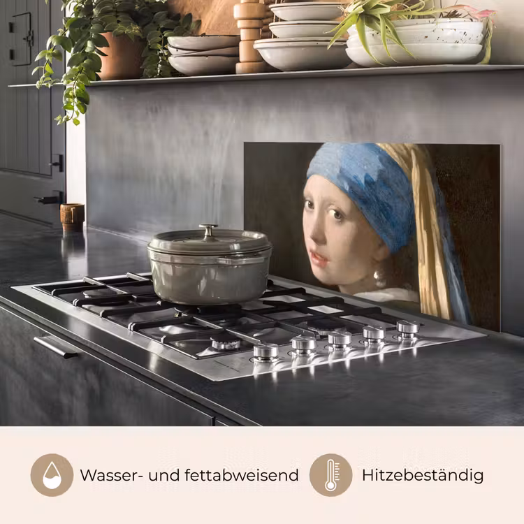 Meisje met de Parel - Schilderij van Johannes Vermeer keuken achterwand spatscherm middel -usp_DE