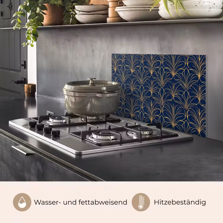 Deco - Waaier - Blauw keuken achterwand spatscherm klein 900 -usp_DE