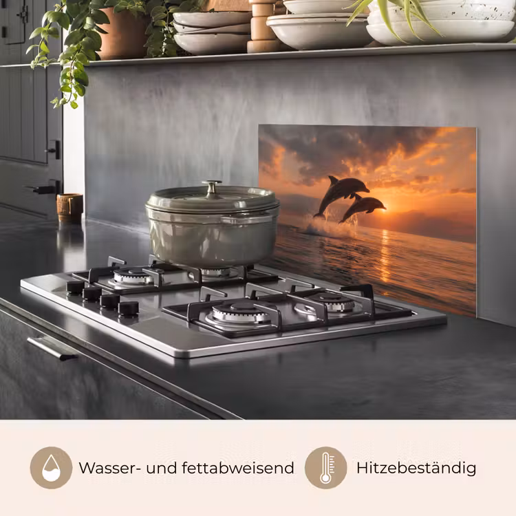 Dolfijnen - Zee - Realistisch keuken achterwand spatscherm klein -usp_DE