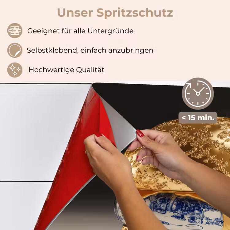 Delftsblauw - Goud - Burger keuken achterwand spatscherm klein -spatscherm_DE