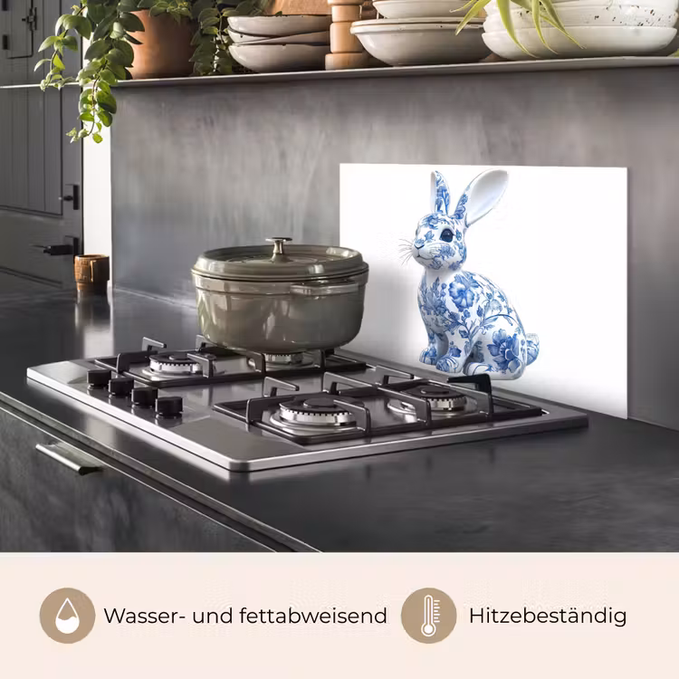 Delftsblauw - Haasje - Wit keuken achterwand spatscherm klein -usp_DE
