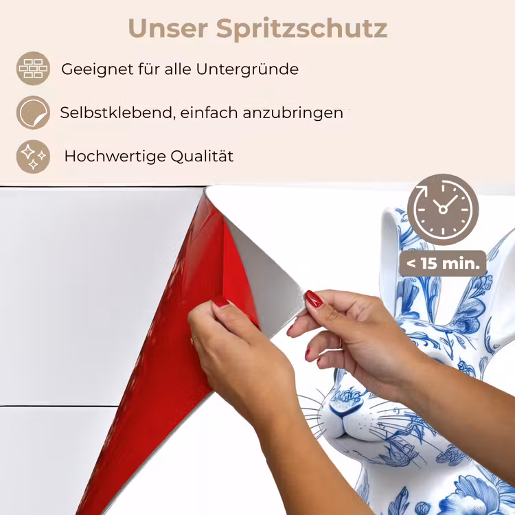 Delftsblauw - Haasje - Wit keuken achterwand spatscherm klein -spatscherm_DE