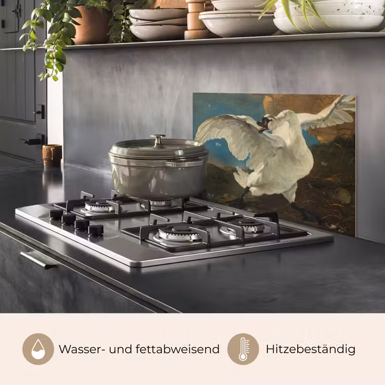 De bedreigde zwaan - Schilderij van Jan Asselijn keuken achterwand spatscherm klein -usp_DE
