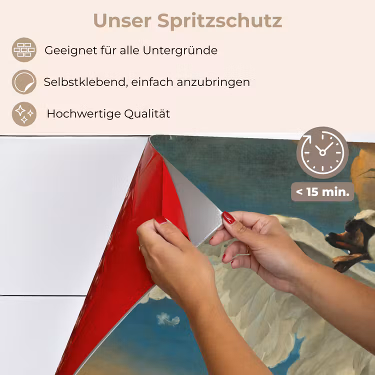 De bedreigde zwaan - Schilderij van Jan Asselijn keuken achterwand spatscherm klein -spatscherm_DE