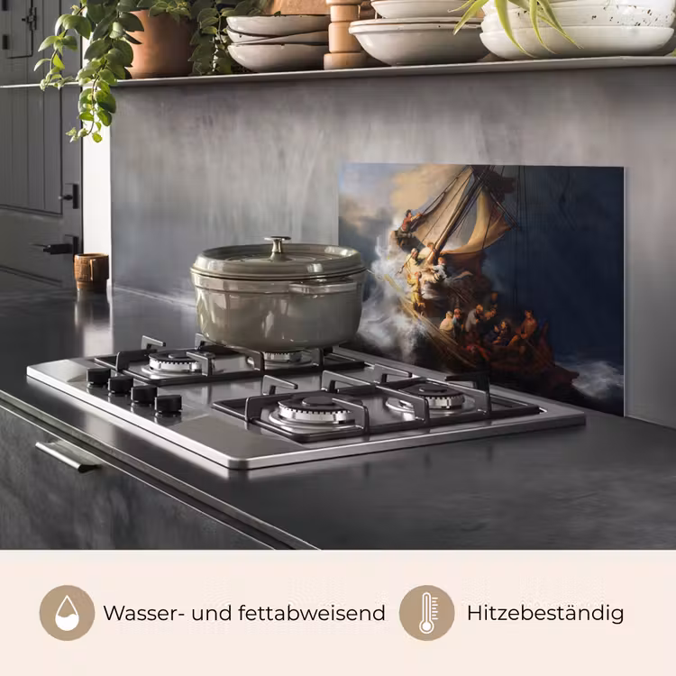 De storm op het meer van Galilea - Rembrandt van Rijn keuken achterwand spatscherm klein -usp_DE