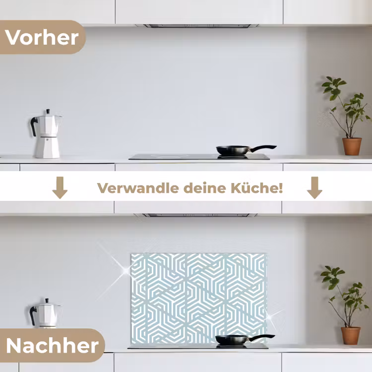 Design - Geometrie - Patroon - Driehoek keuken achterwand spatscherm klein 900 -voor_na_DE