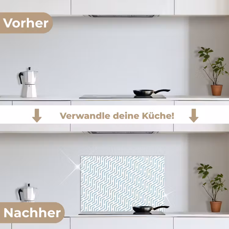 Design - Geometrie - Patroon - Groen keuken achterwand spatscherm klein 900 -voor_na_DE