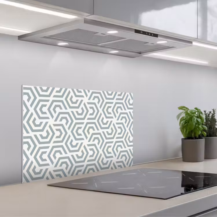 Design - Lijn - Patroon - Groen keuken achterwand spatscherm klein 900 -3d_schuin