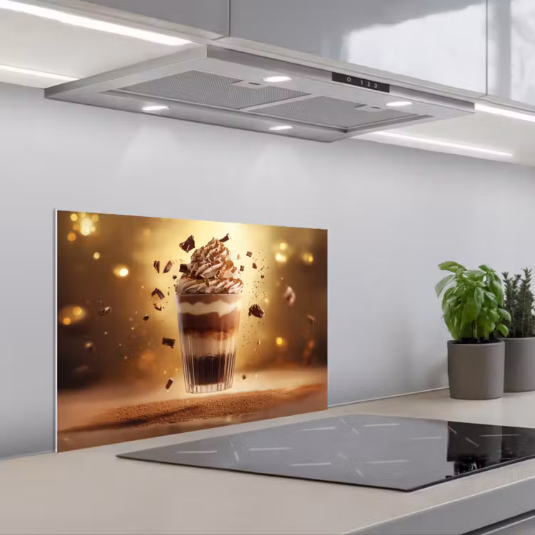 Dessert - Chocolade - Zoet - Eten keuken achterwand spatscherm klein -3d_schuin