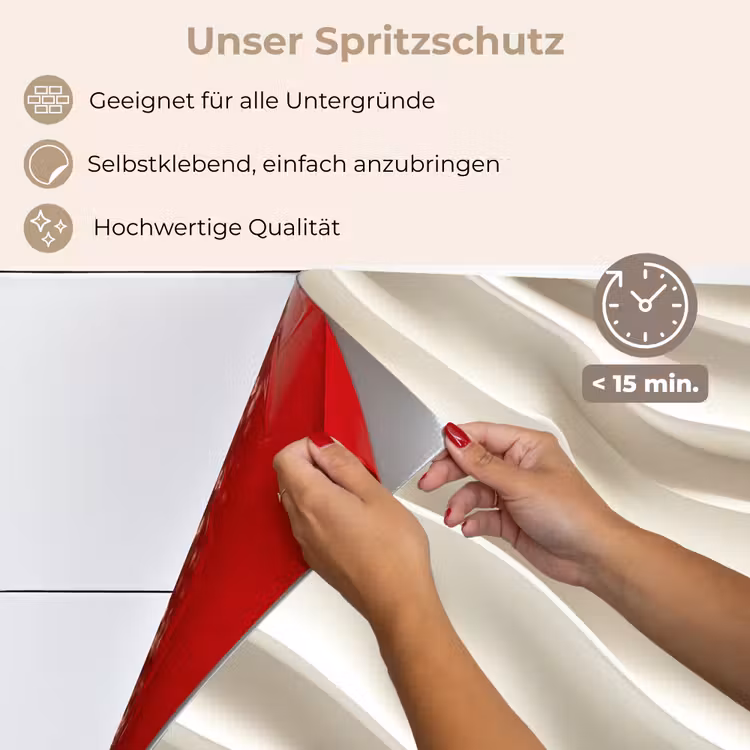 Diagonaal - Golven - Crème keuken achterwand spatscherm klein 900 -spatscherm_DE