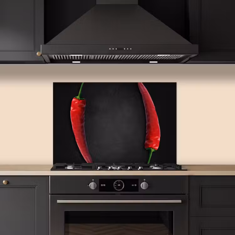 Dialoog van Pepers keuken achterwand spatscherm klein -sfeer1