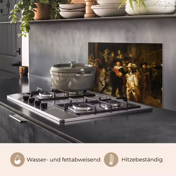 De Nachtwacht - Schilderij van Rembrandt van Rijn keuken achterwand spatscherm klein -usp_DE