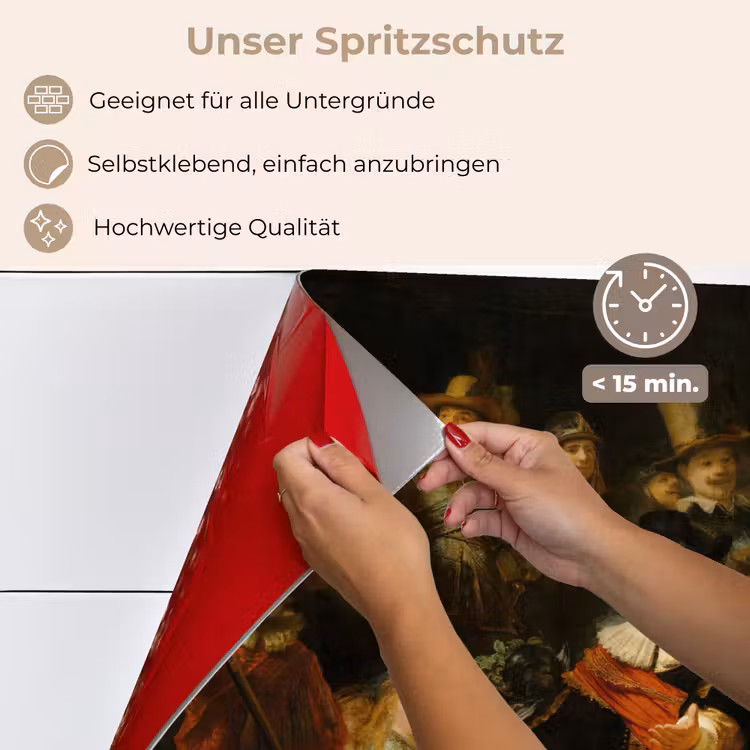 De Nachtwacht - Schilderij van Rembrandt van Rijn keuken achterwand spatscherm klein -spatscherm_DE