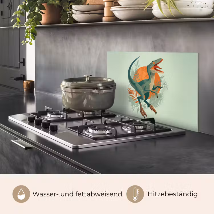 Dino - Bladeren - Grafisch - Groen keuken achterwand spatscherm klein -usp_DE
