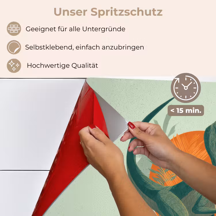 Dino - Bladeren - Grafisch - Groen keuken achterwand spatscherm klein -spatscherm_DE