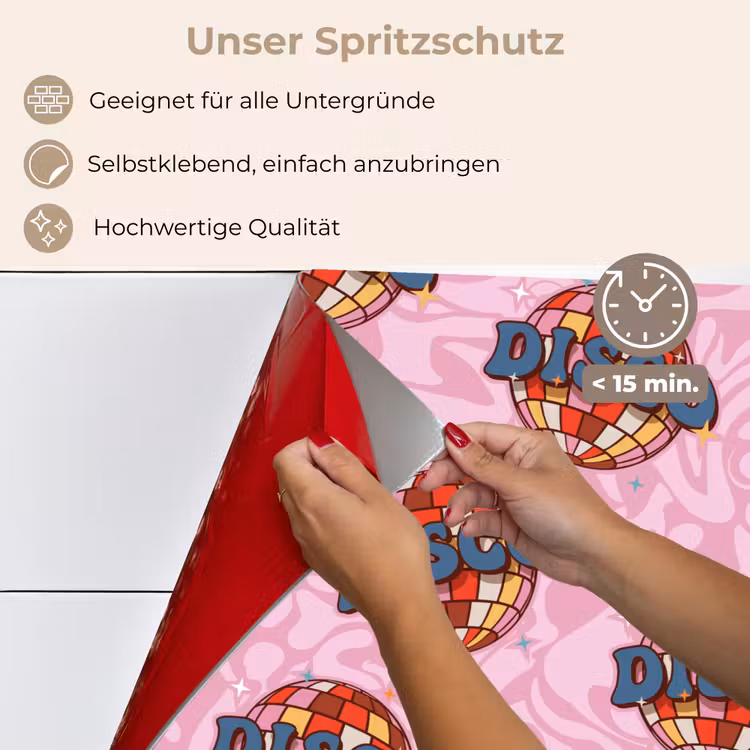 Disco - Bal - Patroon - Roze keuken achterwand spatscherm klein 900 -spatscherm_DE