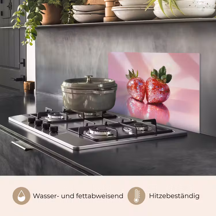 Disco - Fruit - Glitter - Strawberry keuken achterwand spatscherm klein -usp_DE