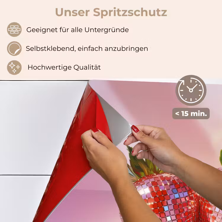 Disco - Fruit - Glitter - Strawberry keuken achterwand spatscherm klein -spatscherm_DE