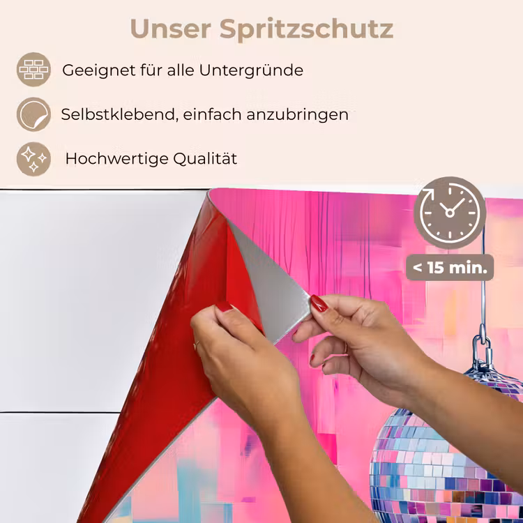 Discobal - Pink - Verf keuken achterwand spatscherm klein -spatscherm_DE
