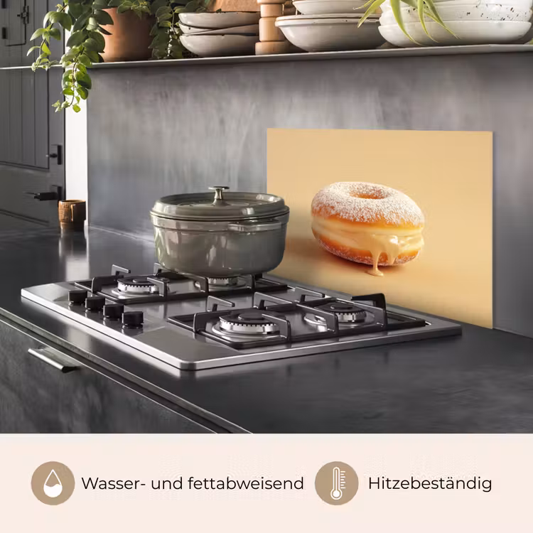 Donut - Romig - Poedersuiker - Beige keuken achterwand spatscherm klein -usp_DE