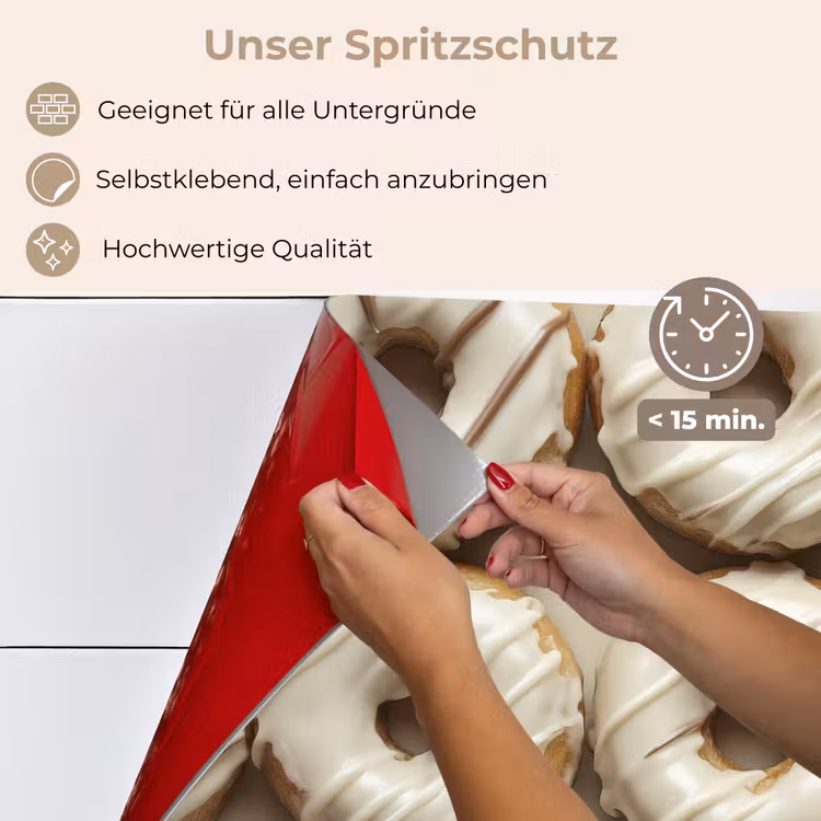Donuts - Chocolade - Wit - Beige keuken achterwand spatscherm klein -spatscherm_DE