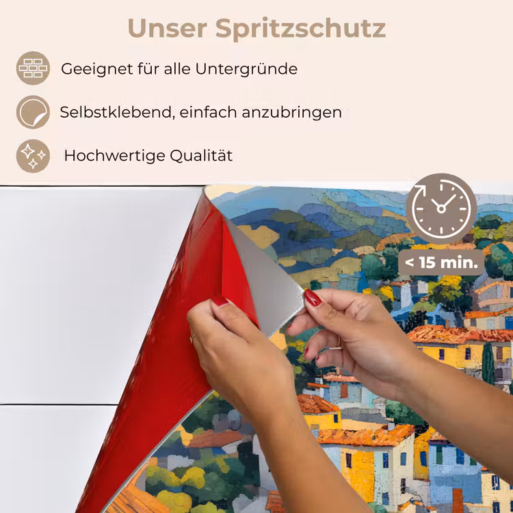 Dorp - Heuvels - Landschap - Bomen keuken achterwand spatscherm klein -spatscherm_DE