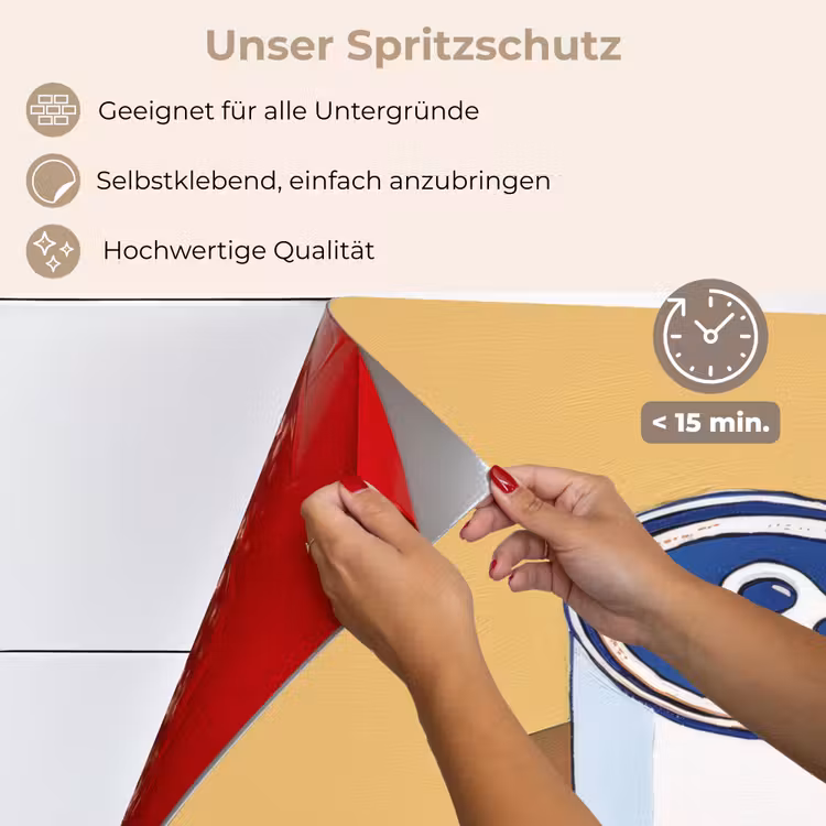 Blikje - Minimalistisch - Blauw - Illustratie keuken achterwand spatscherm klein -spatscherm_DE