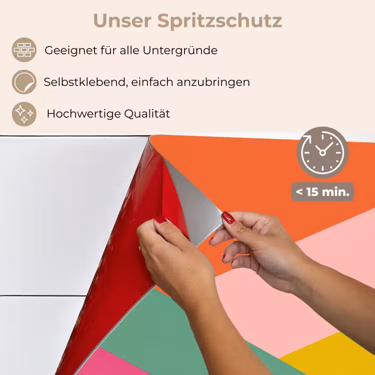 Driehoeken - Kleurrijk - Abstract keuken achterwand spatscherm klein -spatscherm_DE