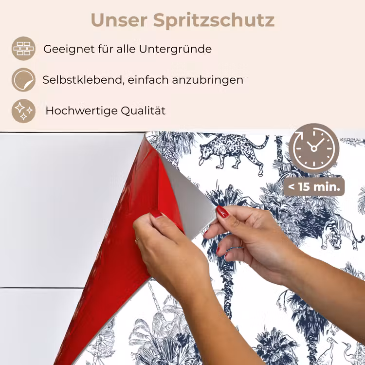 Jungle - Beplanting - Blauw keuken achterwand spatscherm klein 900 -spatscherm_DE