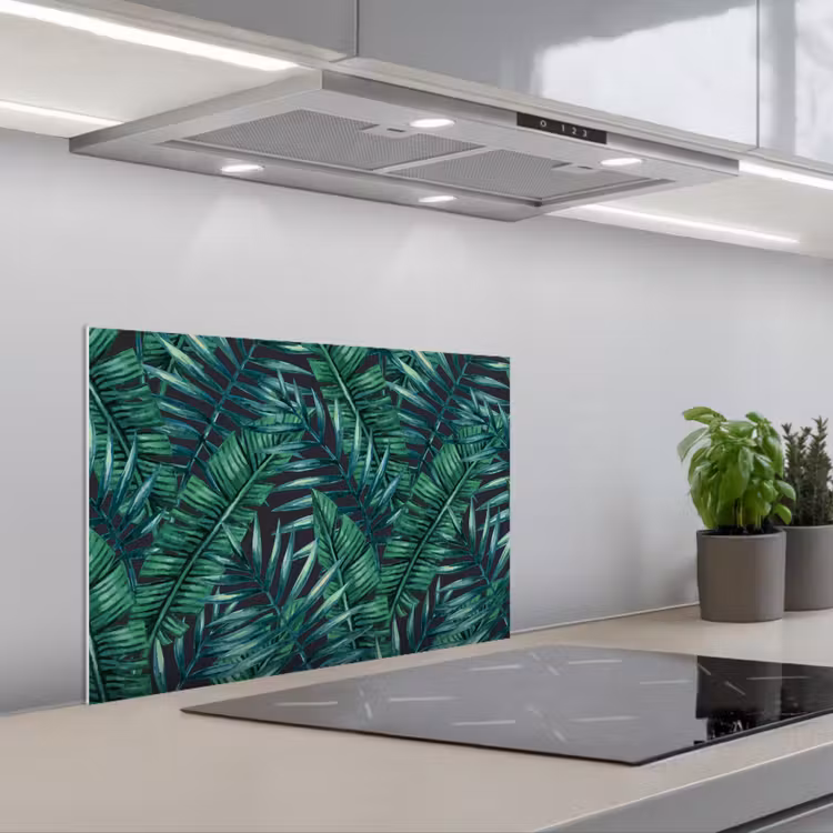 Jungle - Bladeren - Tropisch keuken achterwand spatscherm klein -3d_schuin