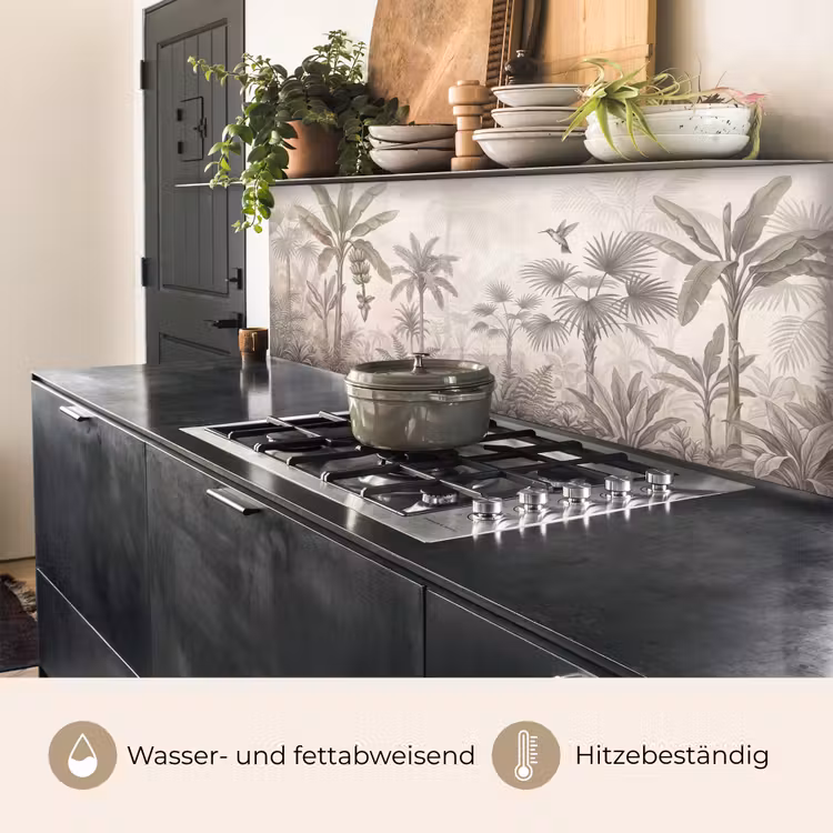 Jungle - Banenboom - Kolibrie - Beige keuken achterwand 2 middel -usp_DE