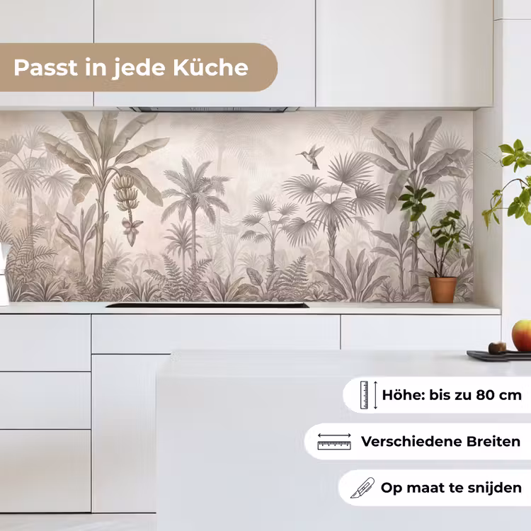 Jungle - Banenboom - Kolibrie - Beige keuken achterwand 2 middel -sfeer4_DE